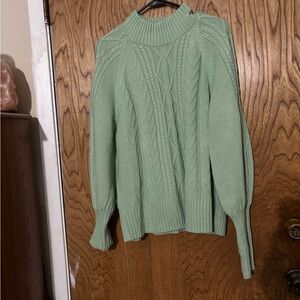 Elegant Mint Green Turtleneck Sweater